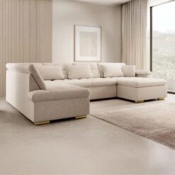 Meubella - Hoekbank Nicoreta - Beige - Teddy Boucle - Rechts -LeenBakker Winkel 2dbd3a63a2ee4878a3694d27bbd849e2