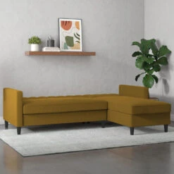 Celine - 3-zits Hoekslaapbank In Curry Stof -LeenBakker Winkel 2dbe725d1bd94085b98fe1519ef0042a