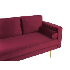 MIRAMAS - Chaise Longue - Rood - Rechterzijde - Fluweel -LeenBakker Winkel 2e08eea9b2f34feebd0ada243f4302ec
