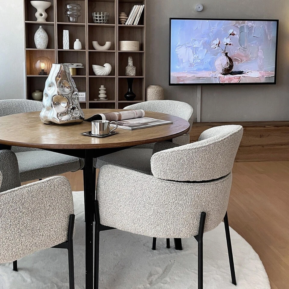 DS4U - Mira Eetkamerstoel Boucle - Beige 7 DS4U - Mira Eetkamerstoel Boucle - Beige - Afbeelding 5