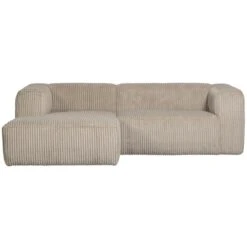 WOOOD Bean Chaise Longue Bank Links - Ribstof - Travertin - 73x254x178 -LeenBakker Winkel 2e6c6013d4bb41e689ed514d4d593b96
