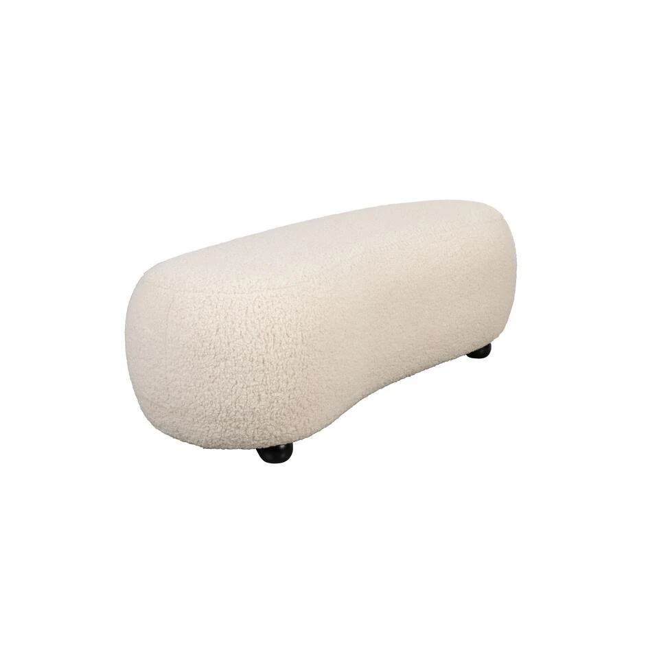 Housecraft Noxx Hocker Teddy Stof Wit 5 Housecraft Noxx Hocker Teddy Stof Wit - Afbeelding 3