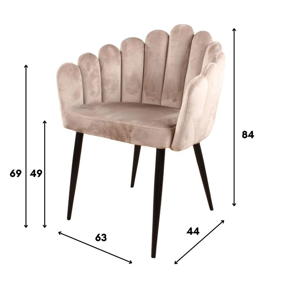 DS4U - Flower Eetkamerstoel Velvet Groen 8 DS4U - Flower Eetkamerstoel Velvet Groen - Afbeelding 6