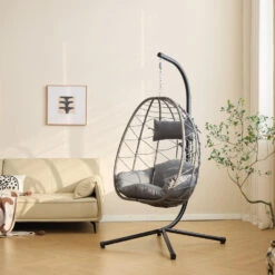 Hangstoel Van Rotan En Metaal In Zwart -LeenBakker Winkel 2fd009433f8f454f90230179e6665695