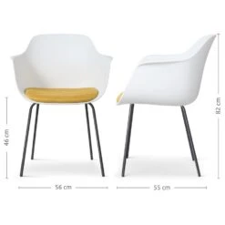 Nolon Nora-Liz Eetkamerstoel Wit - Okergeel Kussen - Zwarte Poten -LeenBakker Winkel 300d0e15e06c486e9f4a814c14e8933b