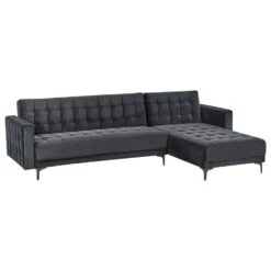 ABERDEEN - Hoekbank - Zwart/Zwart - Linkszijdig - Fluweel -LeenBakker Winkel 3011af64e0004f34a265649d694a1170