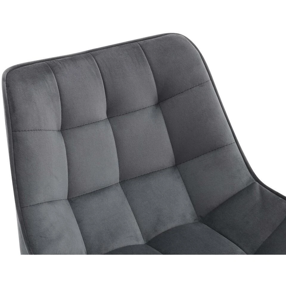 CLP Set Van 2 Barkruk Dartford Mat Zwart Frame - Fluweel - Donkergrijs 5 CLP Set Van 2 Barkruk Dartford Mat Zwart Frame - Fluweel - Donkergrijs - Afbeelding 3