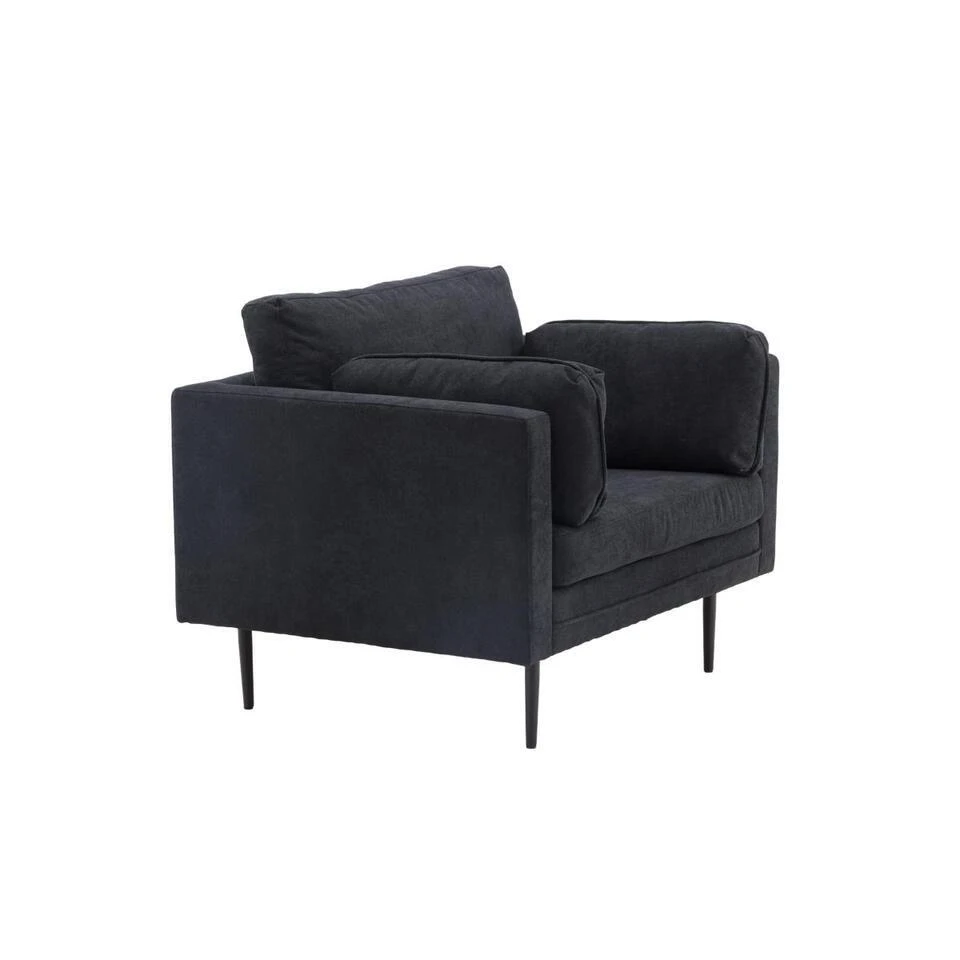 Svea - Kora Fauteuil - Linnen - Zwart 8 Svea - Kora Fauteuil - Linnen - Zwart - Afbeelding 6