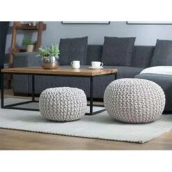 Beliani Poef CONRAD - Grijs Katoen -LeenBakker Winkel 30e67a722d354bf99e8fe3ef0fe6490f