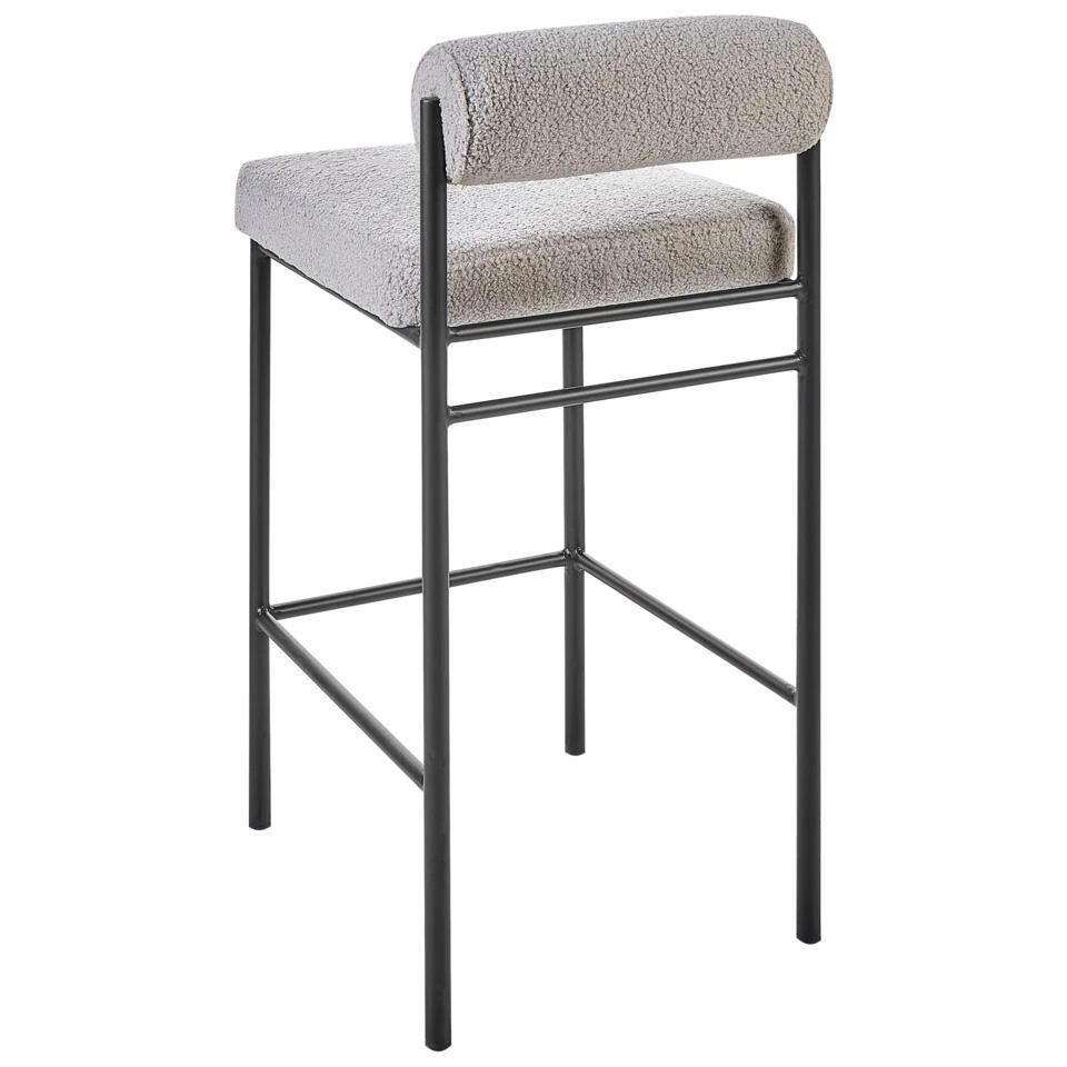 AMAYA - Barkruk Set Van 2 - Grijs - Polyester 10 AMAYA - Barkruk Set Van 2 - Grijs - Polyester - Afbeelding 8