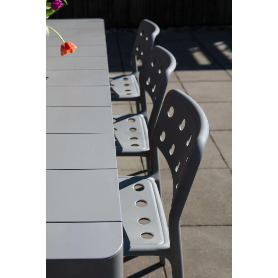 Housecraft Serra Tuinstoel/ Eetkamerstoel Kunststof Grijs - Set Van 4 4 Housecraft Serra Tuinstoel/ Eetkamerstoel Kunststof Grijs - Set Van 4 - Afbeelding 2