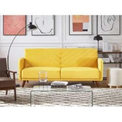 Beliani Driezitsbank - SENJA Geel Fluweel 7 Beliani Driezitsbank - SENJA Geel Fluweel -LeenBakker Winkel 3592b69e2c084488b1829e51af5a44f0