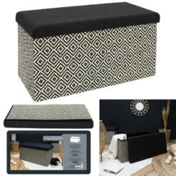 Home Deco Poefje - Opbergbox - Donkerbruin/zwart - 76 X 38 Cm -LeenBakker Winkel 35e5fca2bfd742e5af3c3c9a5828e0d0