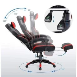 Luxe Gamestoel - Met Hoofdkussen - Kunstleer - Zwart & Rood 11 Luxe Gamestoel - Met Hoofdkussen - Kunstleer - Zwart & Rood -LeenBakker Winkel 362bcc69b73742d0a8a6fc40845d593d