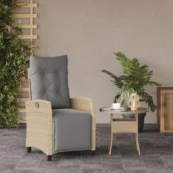 VidaXL - Tuinstoel Verstelbaar Met Voetensteun - Beige - Poly Rattan -LeenBakker Winkel 36a223faae2243bebe7864ab3e8bc6b3