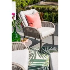 Andorra Fauteuil - Incl. Voetenbank - C. Black - Rope Taupe - Sand -LeenBakker Winkel 36d9a9b4b6284d34940bde9863ae190f