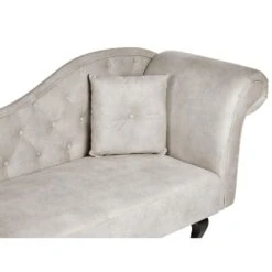 LATTES II - Chaise Longue - Taupe - Rechterzijde - Fluweel -LeenBakker Winkel 36ef748f7a1c435bb657689e29ab9b4b