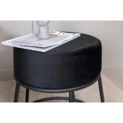 Svea - Nox Poef - Velvet - Zwart -LeenBakker Winkel 370a649ed12844b9a34204e508caa4f1