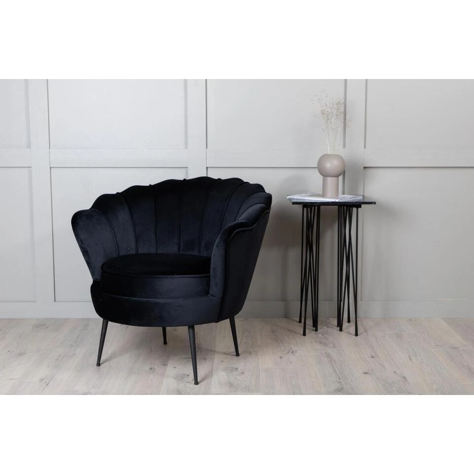 Svea - Rano Fauteuil - Velvet - Zwart 5 Svea - Rano Fauteuil - Velvet - Zwart - Afbeelding 3