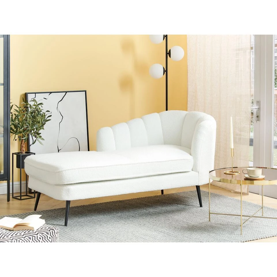 ALLIER - Chaise Longue - Off-white - Rechterzijde - Bouclé 4 ALLIER - Chaise Longue - Off-white - Rechterzijde - Bouclé - Afbeelding 2