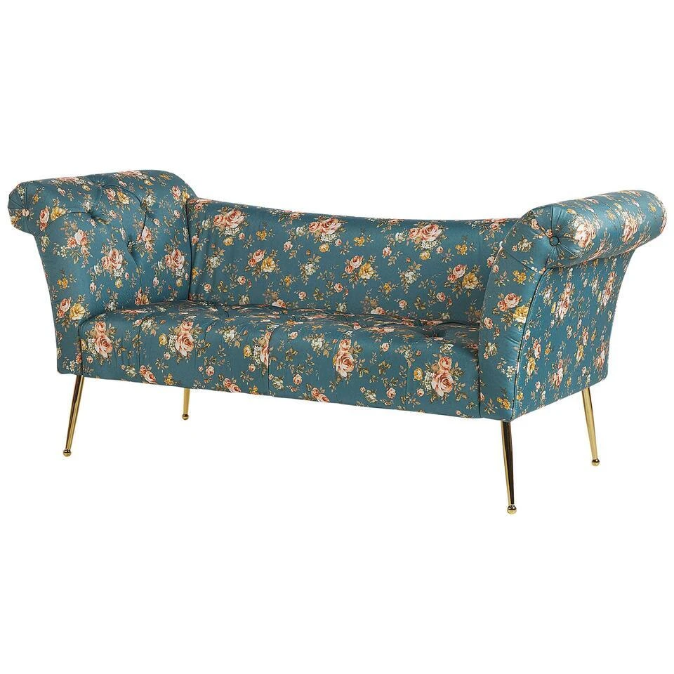 NANTILLY - Chaise Longue - Blauw - Symmetrisch - Fluweel 7 NANTILLY - Chaise Longue - Blauw - Symmetrisch - Fluweel - Afbeelding 5