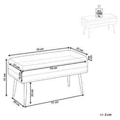 DURHAM - Bankje - Wit - Fluweel -LeenBakker Winkel 389c5239cb954cd793cac1eeb103f00d