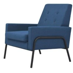 VidaXL Fauteuil Staal En Stof Blauw 8 VidaXL Fauteuil Staal En Stof Blauw -LeenBakker Winkel 38ba780416184b8e8ff86a05bbb02dfe