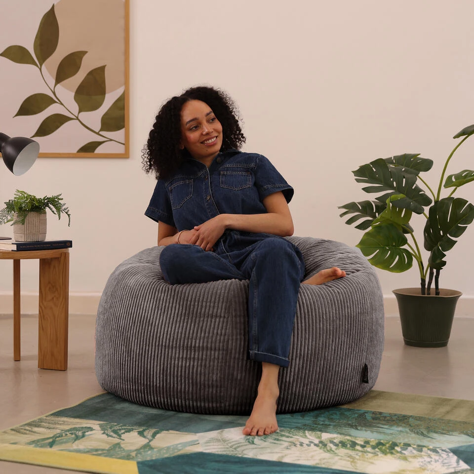 Icon Zitzak Kingston - Corduroy Zitzak Volwassenen - Houtskool 4 Icon Zitzak Kingston - Corduroy Zitzak Volwassenen - Houtskool - Afbeelding 2