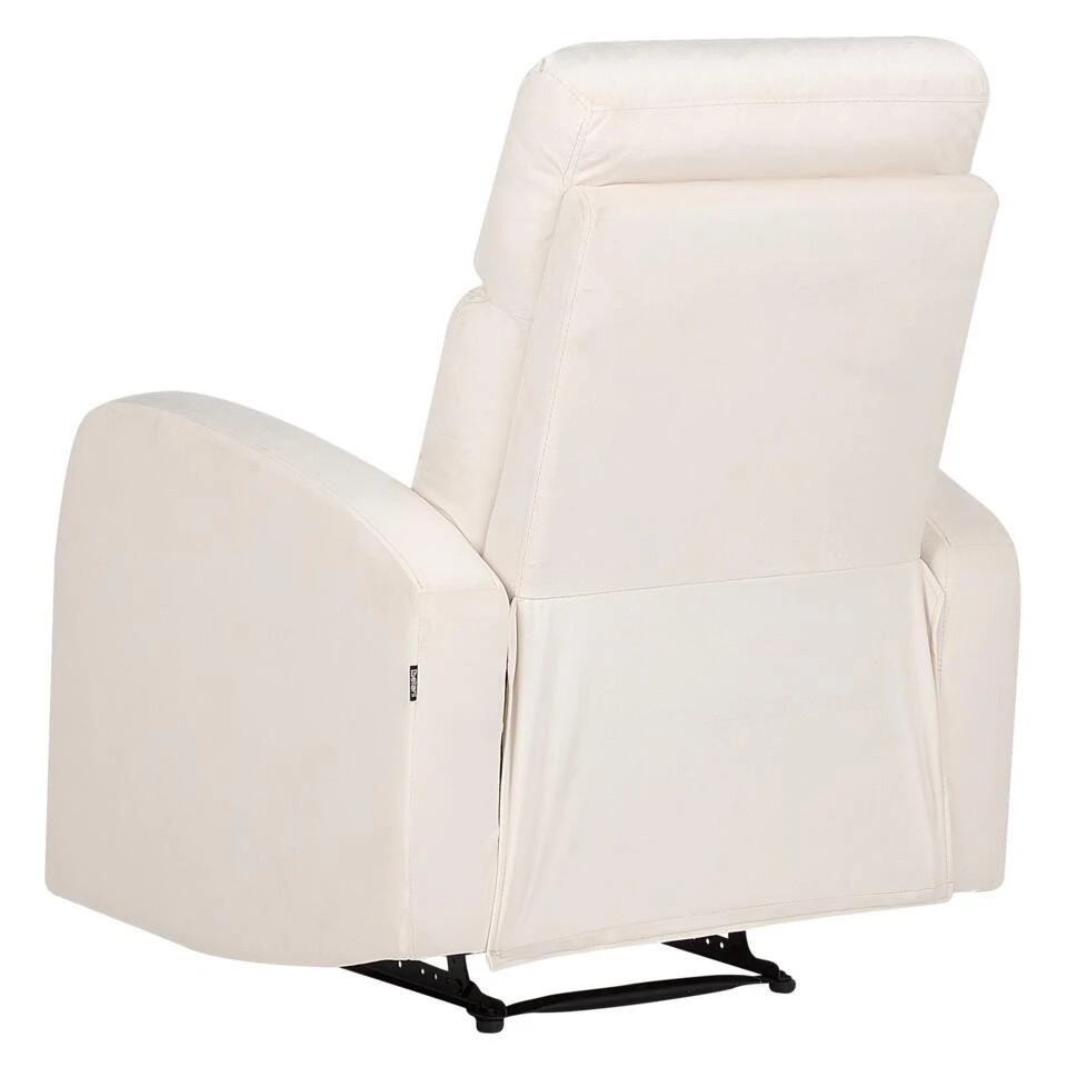 VERDAL - Relaxfauteuil Handmatig - Wit - Fluweel 12 VERDAL - Relaxfauteuil Handmatig - Wit - Fluweel - Afbeelding 10