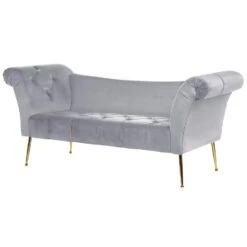 NANTILLY - Chaise Longue - Grijs - Symmetrisch - Fluweel 15 NANTILLY - Chaise Longue - Grijs - Symmetrisch - Fluweel -LeenBakker Winkel 39a8218ce0dd4bb1b821981fcaed9e9e