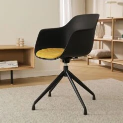 Nolon Nola-Liz Eetkamerstoel Zwart - Okergeel - Draaibaar - Zwart -LeenBakker Winkel 3a0f845da3e04e57b56a158638893c18