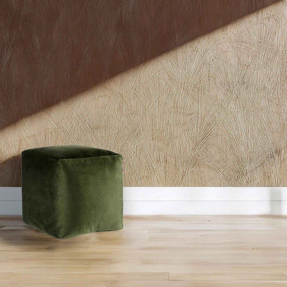 Merkloos Arte Regal Poef - Fluweel - Donkergroen - 30 X 30 Cm - Vierkant 7 Merkloos Arte Regal Poef - Fluweel - Donkergroen - 30 X 30 Cm - Vierkant - Afbeelding 5