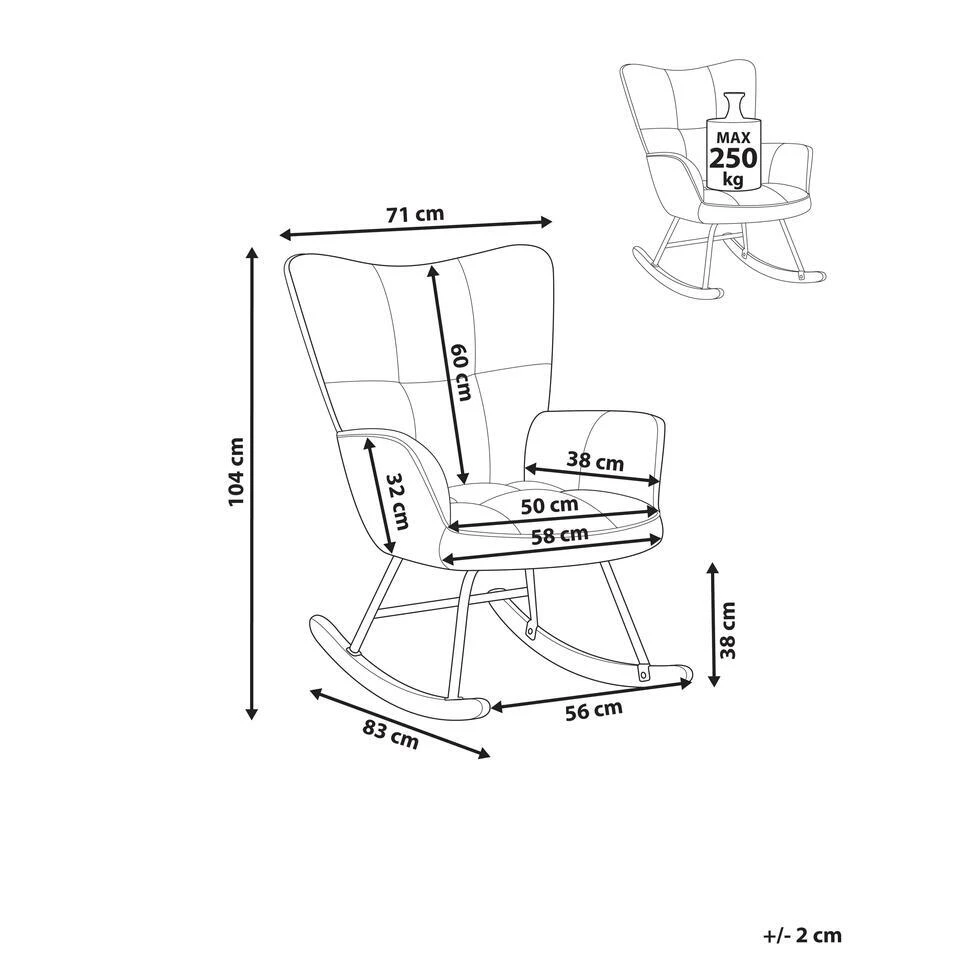 OULU - Schommelstoel - Donkergroen - Bouclé 5 OULU - Schommelstoel - Donkergroen - Bouclé - Afbeelding 3