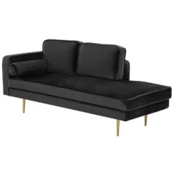 MIRAMAS - Chaise Longue - Zwart - Linkerzijde - Fluweel -LeenBakker Winkel 3bbf05206d5746d8a689de8793091a28