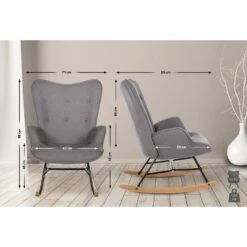 CLP Schommelstoel Sanka Stof - Grijs -LeenBakker Winkel 3bd3d7010c2e4ec083550af381c3e194