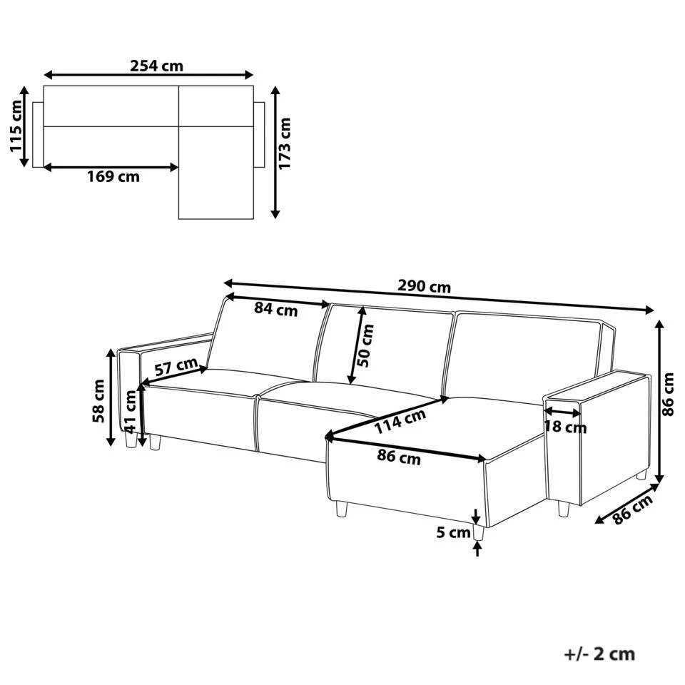 ROMEDAL - Hoekslaapbank - Grafietgrijs - Linkszijdig - Polyester 6 ROMEDAL - Hoekslaapbank - Grafietgrijs - Linkszijdig - Polyester - Afbeelding 4