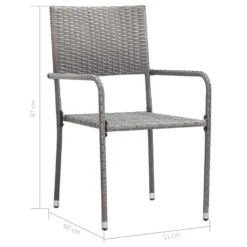 VidaXL - Stapelstoelen - Grijs - Poly Rattan - 2 Stuks -LeenBakker Winkel 3c40c50af5b9406d987180dda83e31a0