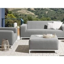 Beliani Ottomaan ROVIGO - Grijs Polyester -LeenBakker Winkel 3c98f013a7c0406abe70cd52323a3961