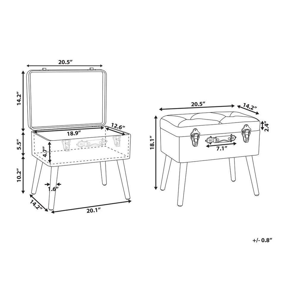 Beliani Hocker MALLARD - Beige Kunstleer 6 Beliani Hocker MALLARD - Beige Kunstleer - Afbeelding 4