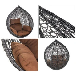 Merkloos HOME DELUXE Hangstoel CIELO Bruin Mand + Kussen -LeenBakker Winkel 3cfc97a7279f4112847741abcbdfbb7a