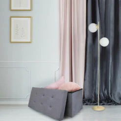 Home Deco Poef Chique - Opbergbox - Grijs - 76 X 38 Cm -LeenBakker Winkel 3d042b737c88460da612c9814273f4b4