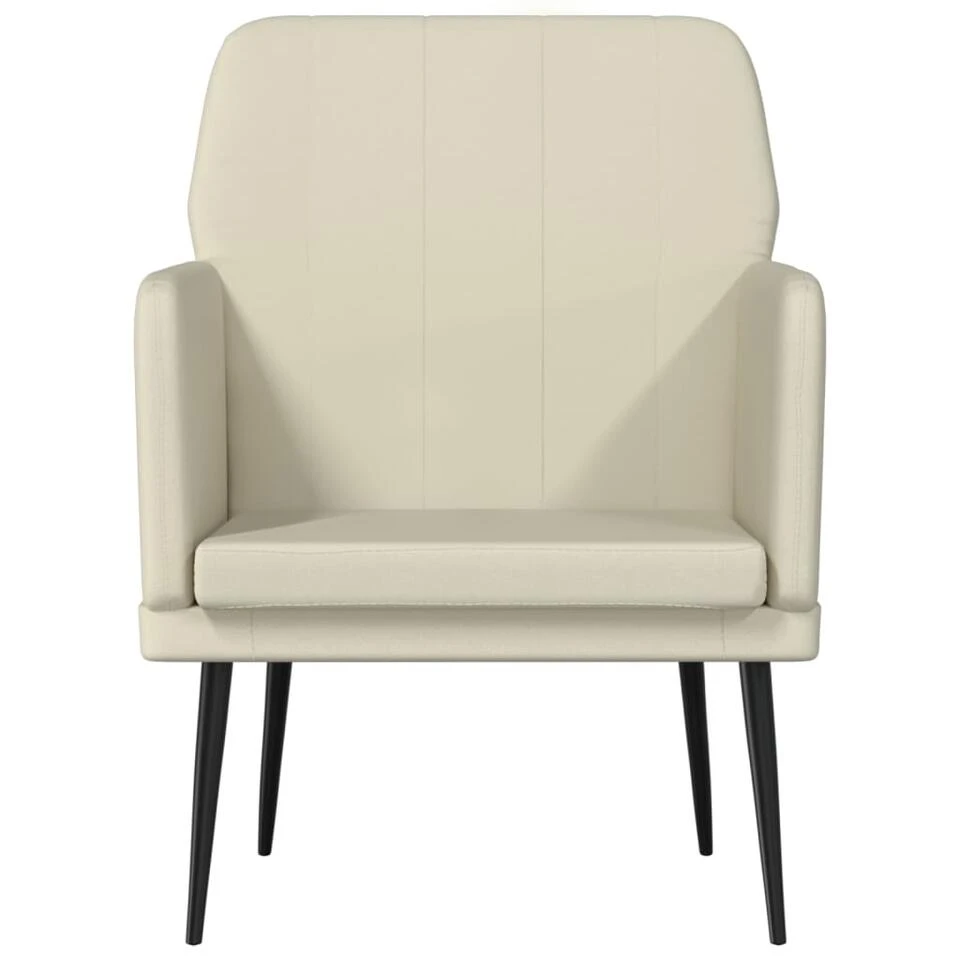 VidaXL Fauteuil 61x78x80 Cm Kunstleer Crèmekleurig 5 VidaXL Fauteuil 61x78x80 Cm Kunstleer Crèmekleurig - Afbeelding 3