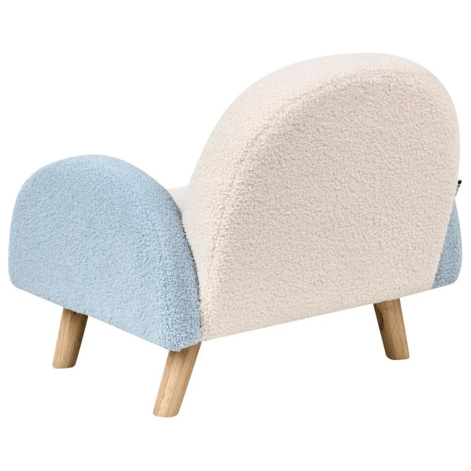 OMBO - Kinderfauteuil - Lichtblauw - Bouclé 9 OMBO - Kinderfauteuil - Lichtblauw - Bouclé - Afbeelding 7
