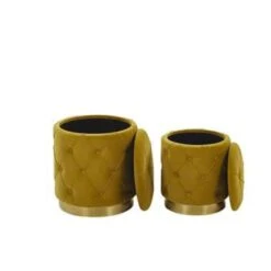 PUEBLO - Poef - Geel - 40/33 Cm - Fluweel -LeenBakker Winkel 3e847d77426c4dfa8ec94c137425f7c9