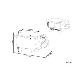Beliani Dierenhocker PUG - Grijs Fluweel -LeenBakker Winkel 3f6b124defba448dbe7b22b839088a2f