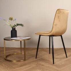 DS4U - Gaby Eetkamerstoel Velvet Goud 13 DS4U - Gaby Eetkamerstoel Velvet Goud -LeenBakker Winkel 3f83a2fc041f4917b1d2bb7892f337e8