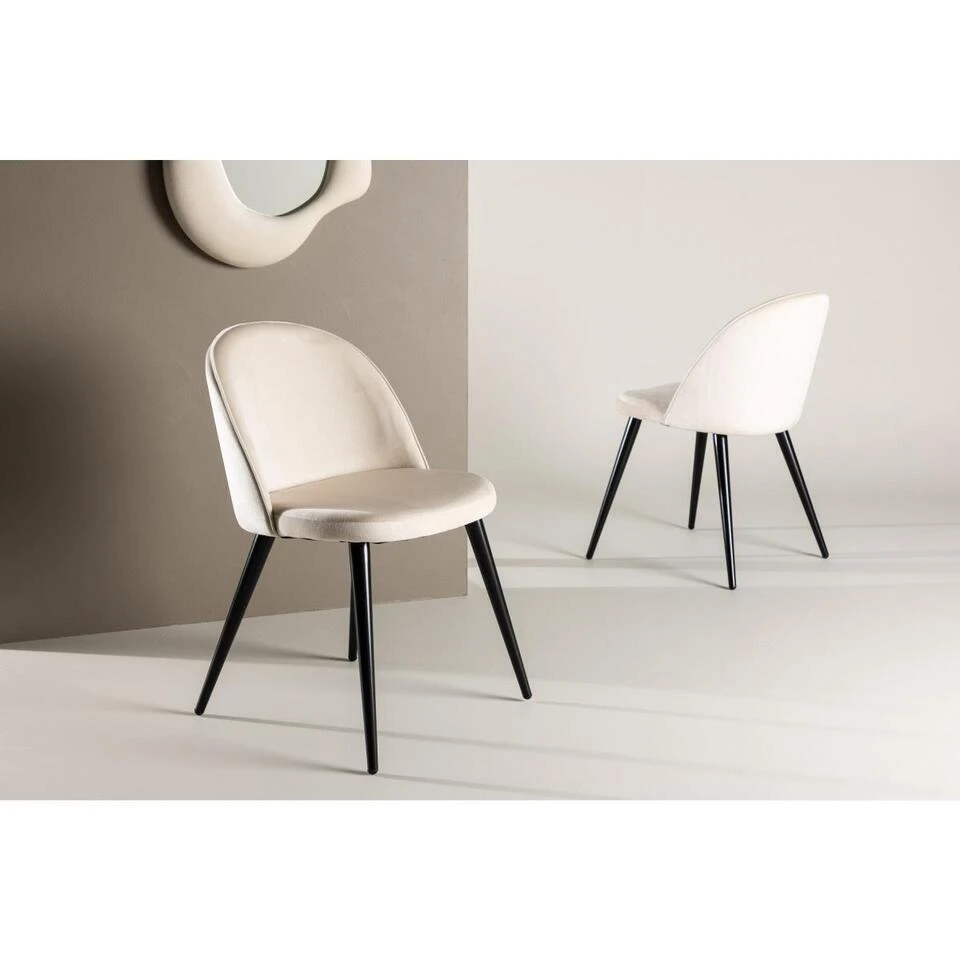 Svea - Zako Eetkamerstoel - Velvet - Beige 4 Svea - Zako Eetkamerstoel - Velvet - Beige - Afbeelding 2