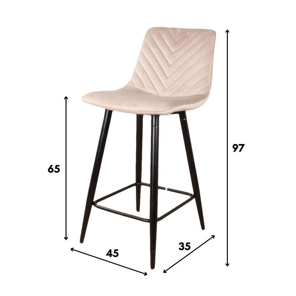 DS4U - Gaby Barkruk Velvet 65 Cm 2.0 - Champagne 9 DS4U - Gaby Barkruk Velvet 65 Cm 2.0 - Champagne - Afbeelding 7