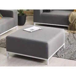 Beliani Ottomaan ROVIGO - Grijs Polyester -LeenBakker Winkel 41a7b51c63be4f7ea4e59cb9f3e68854