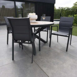 Giga Meubel Dining Tuinstoel Aluminium Antraciet - Zithoogte 45cm - Stoel Quin -LeenBakker Winkel 42070c9f3e34486e9dfb36b46859bb0b